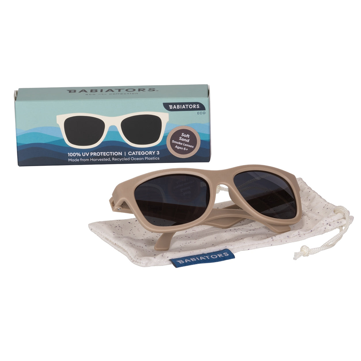 The Eco Collection Navigator Sunglasses | Soft Sand - Babiators Canada