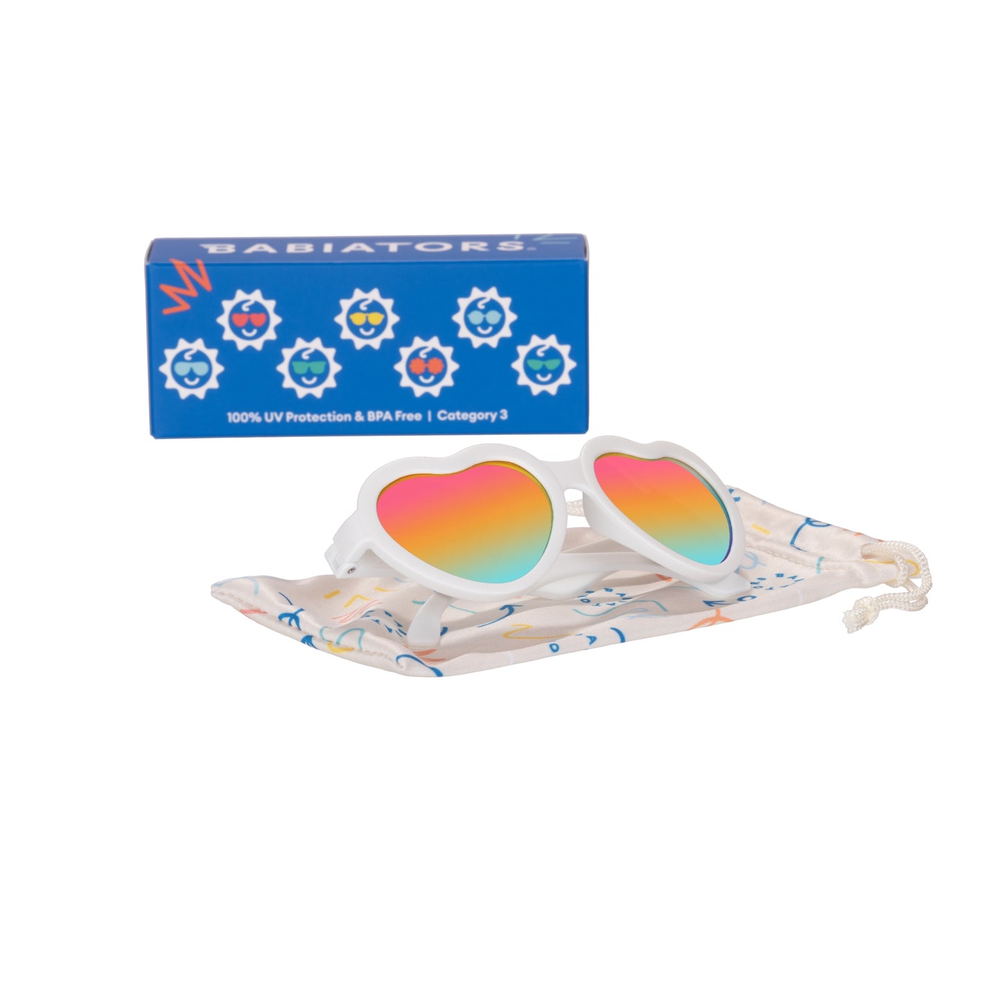 Non-Polarized Mirrored Heart Sunglasses | The Rainbow - Babiators Canada
