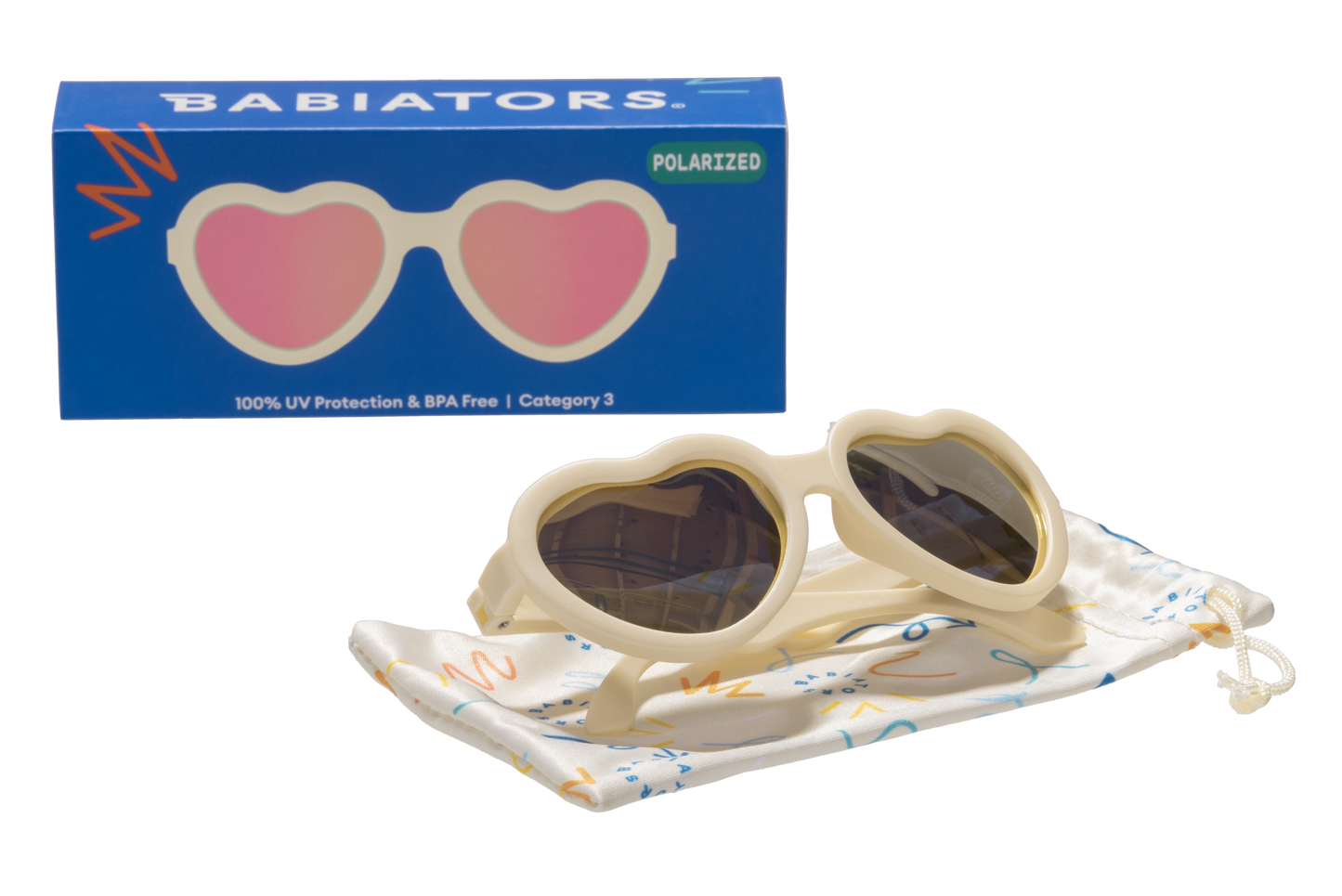 Polarized Heart Sunglasses | Sweet Cream - Babiators Canada