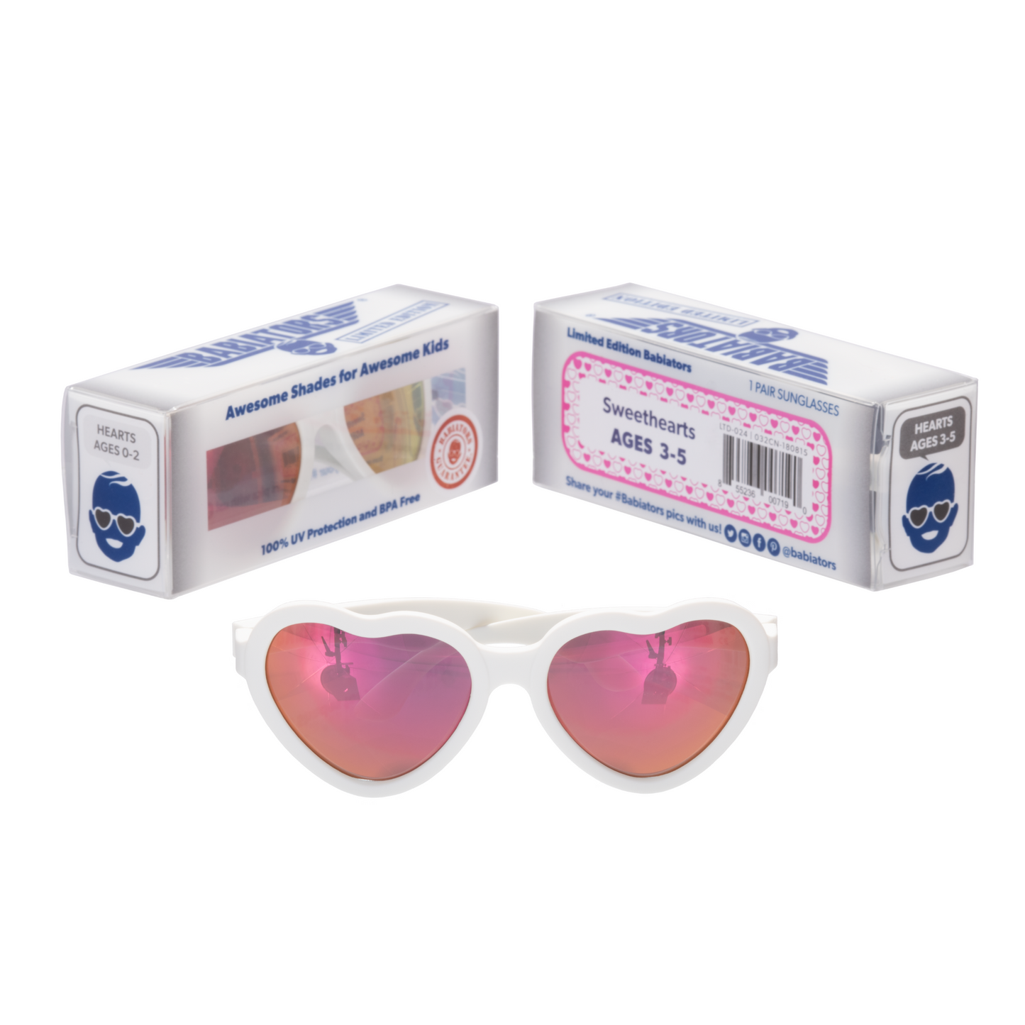 Limited Edition | Non-Polarized Mirrored Heart Sunglasses | The Sweetheart - Babiators Canada