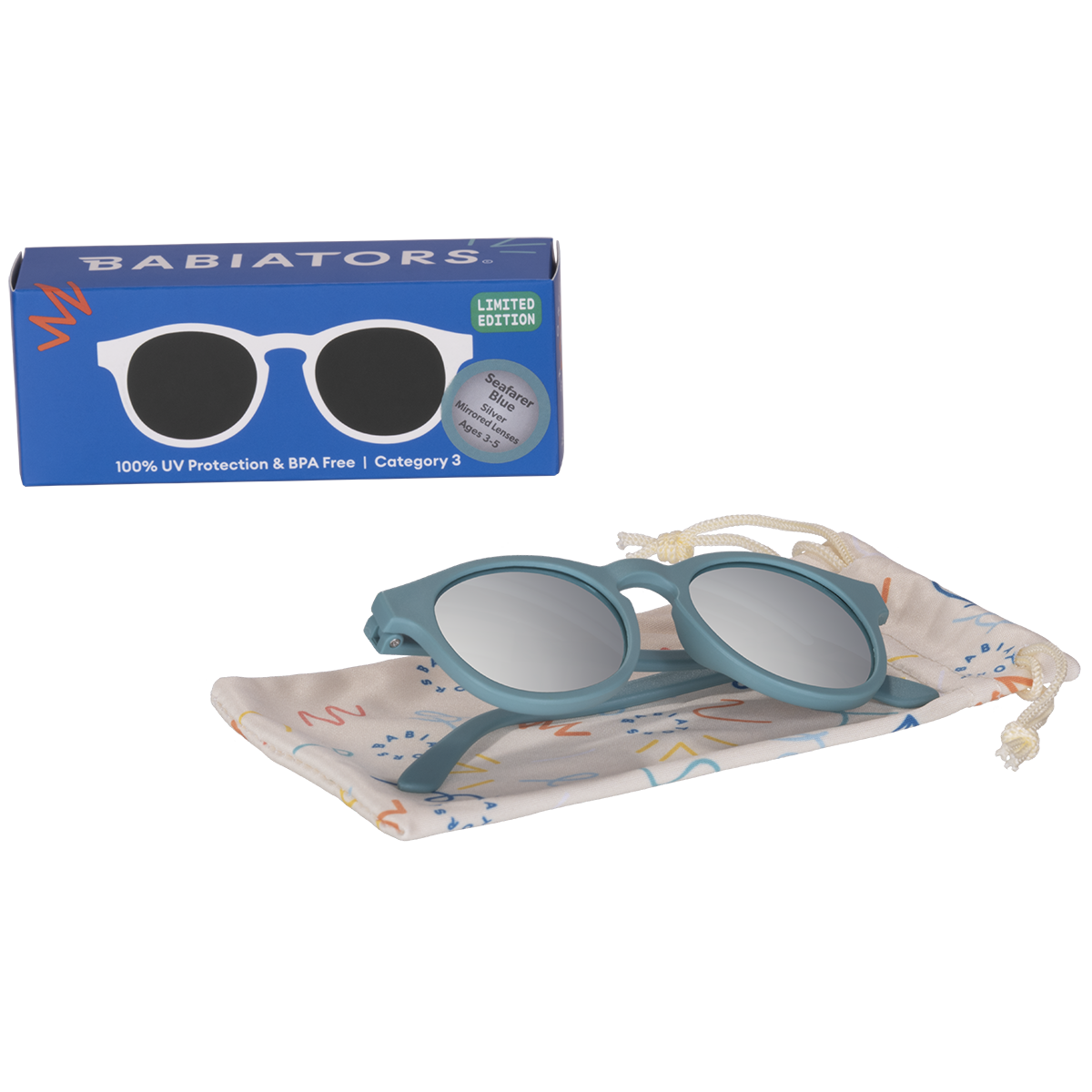 Seafarer Blue Keyhole | Silver Mirror Lenses - Babiators Canada