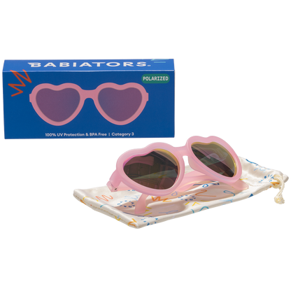 Polarized Heart Sunglasses | Frosted Pink - Babiators Canada