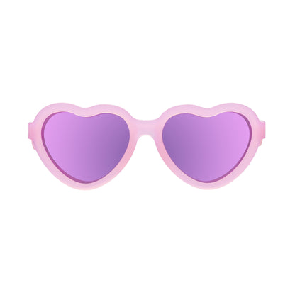 Polarized Heart Sunglasses | Frosted Pink
